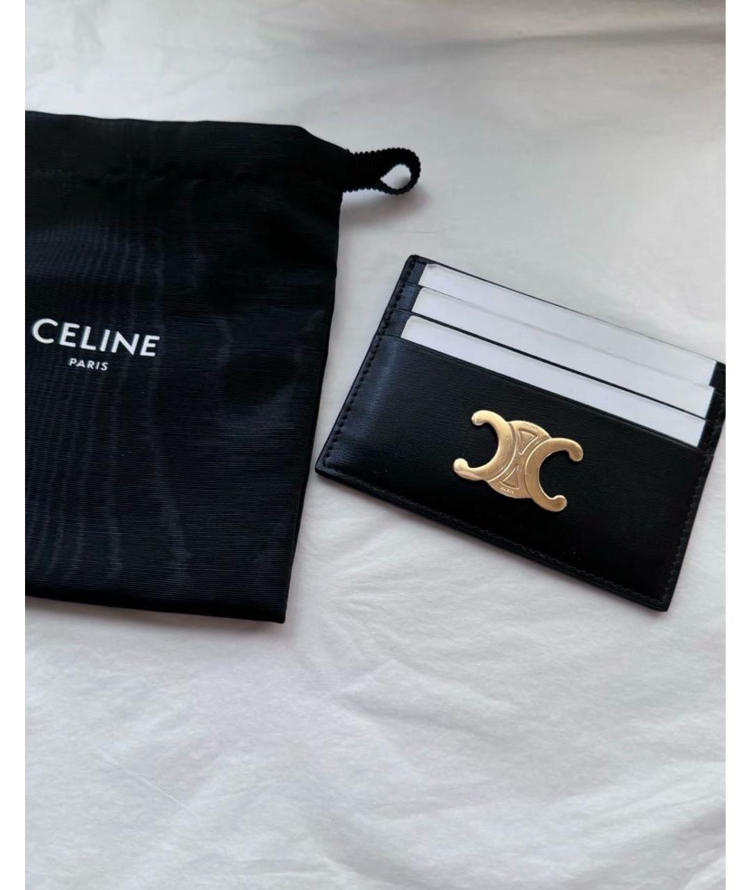 CELINE Черный кожаный кардхолдер, фото 2