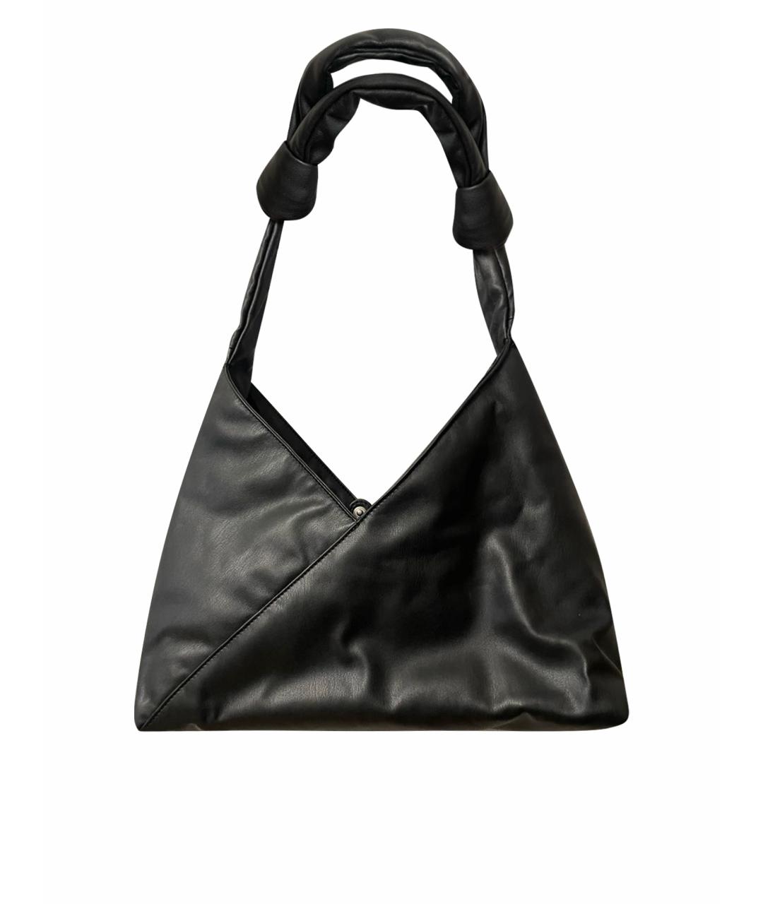 MAISON MARGIELA Черная сумка тоут из искусственной кожи, фото 1