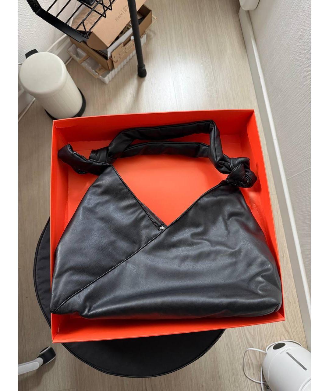 MAISON MARGIELA Черная сумка тоут из искусственной кожи, фото 6