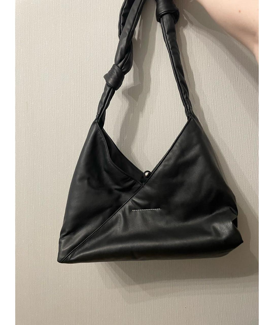 MAISON MARGIELA Черная сумка тоут из искусственной кожи, фото 2