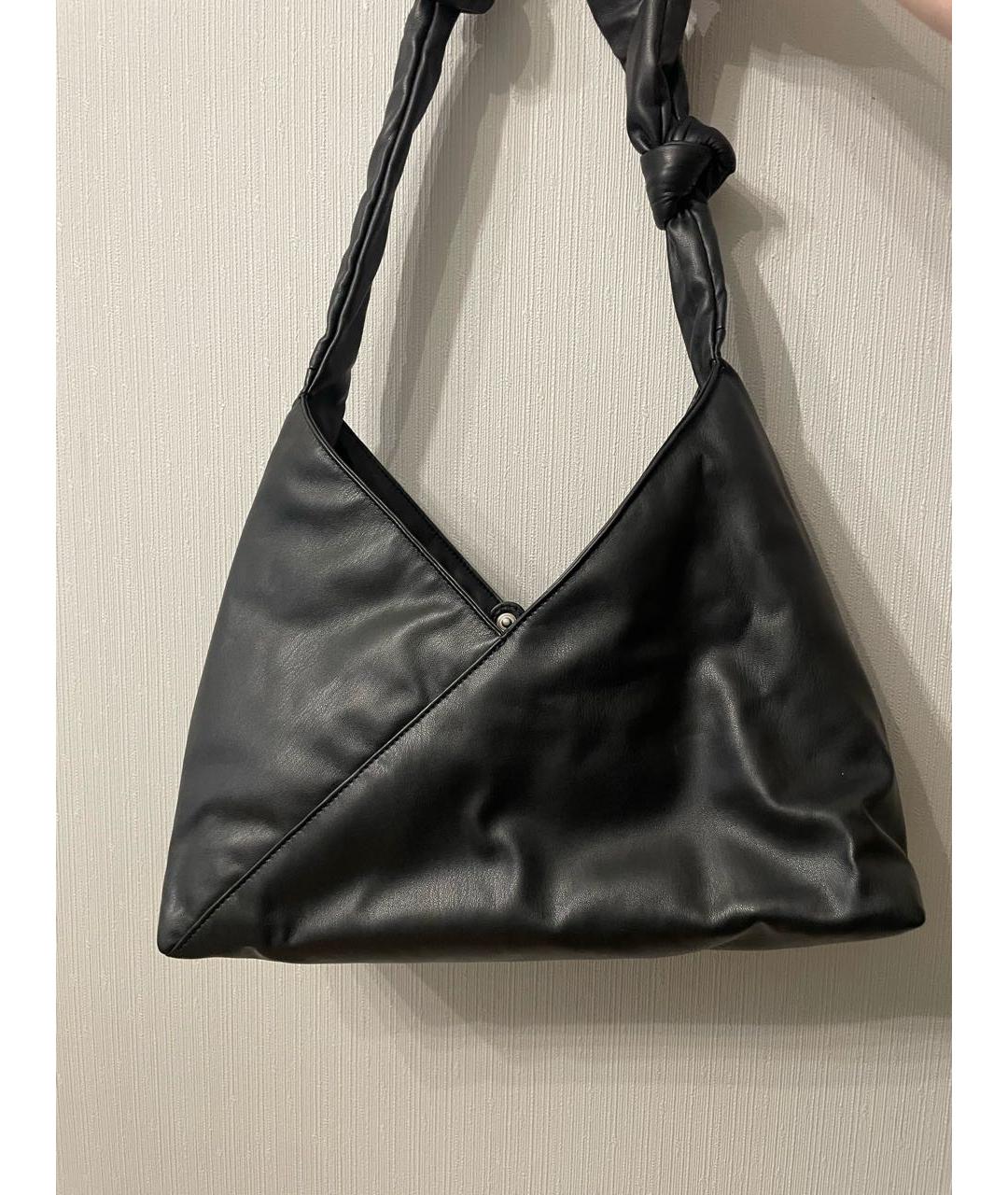 MAISON MARGIELA Черная сумка тоут из искусственной кожи, фото 9
