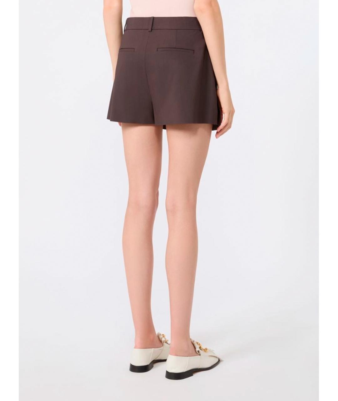 SPORTMAX Коричневая вискозная юбка-шорты, фото 5