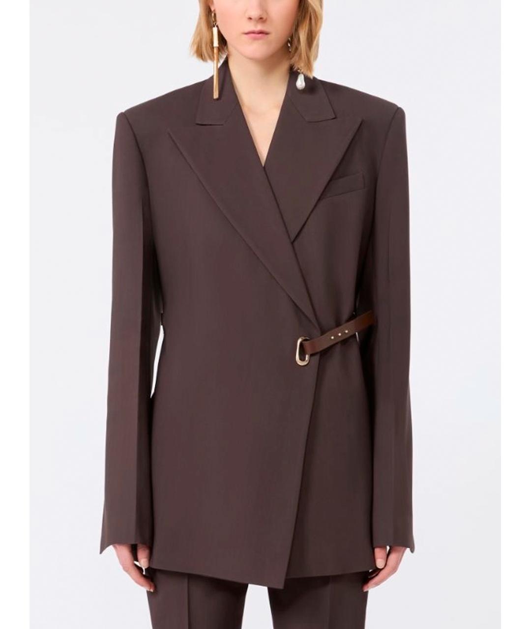 SPORTMAX Коричневый вискозный жакет/пиджак, фото 4