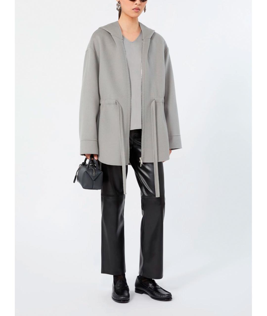 MAX MARA Черные полиэстеровые прямые брюки, фото 3