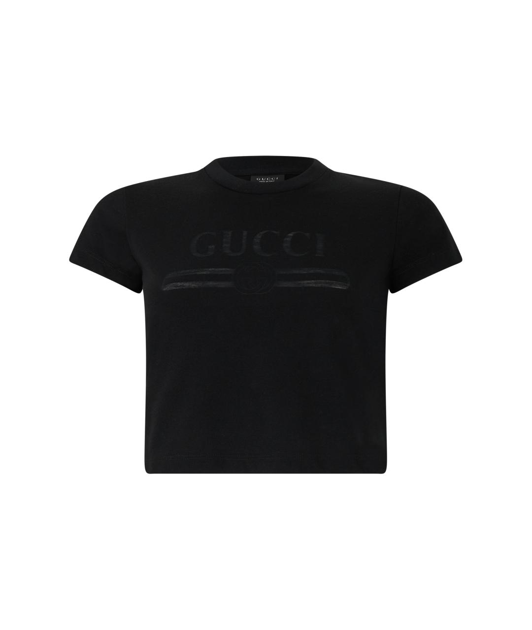 GUCCI Черная хлопковая футболка, фото 1
