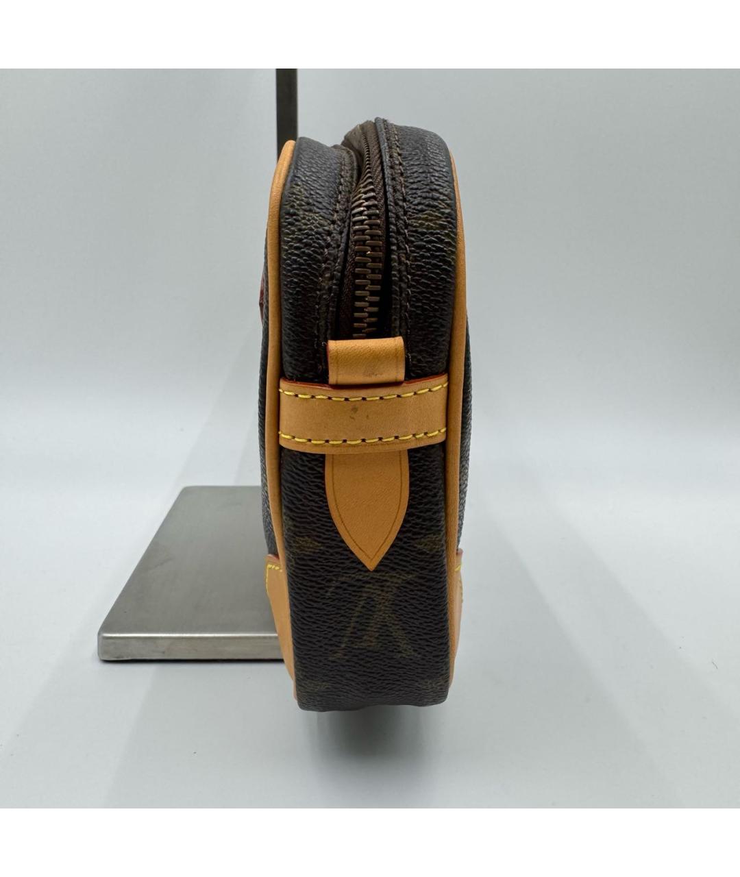 LOUIS VUITTON Коричневая кожаная сумка на плечо, фото 3