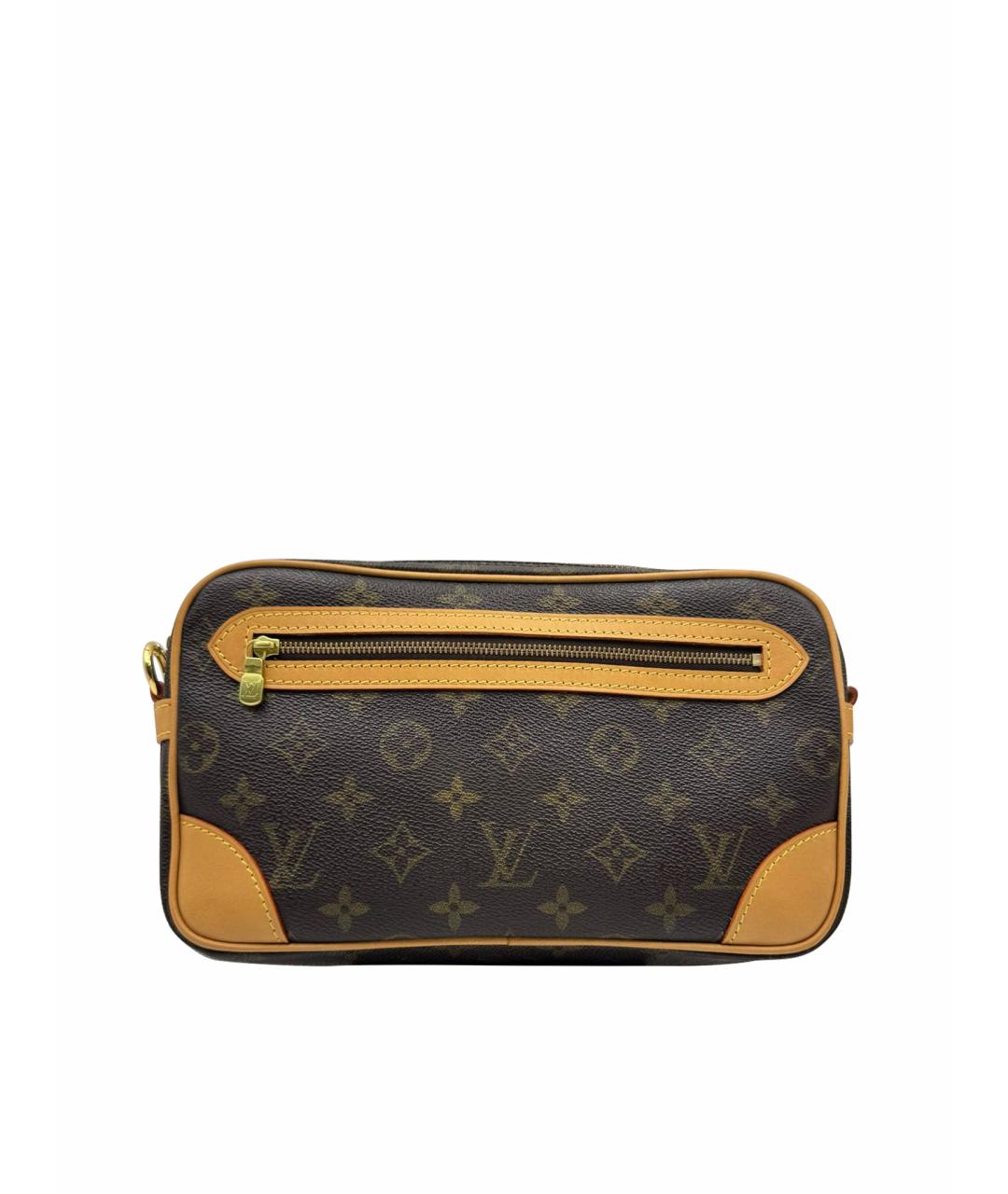LOUIS VUITTON Коричневая кожаная сумка на плечо, фото 1