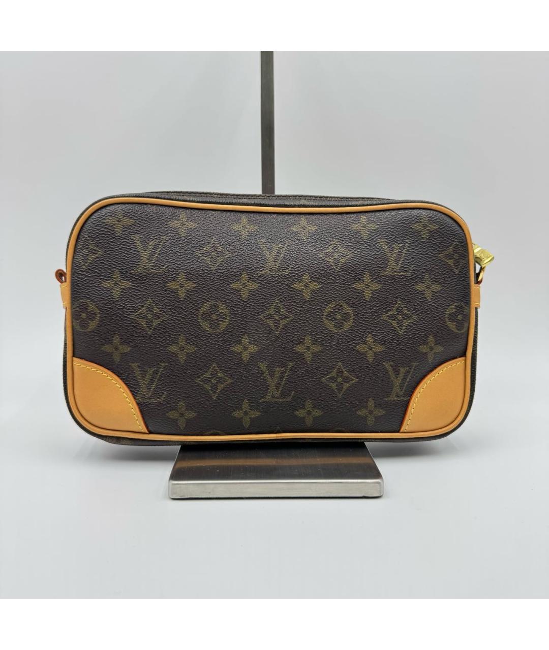 LOUIS VUITTON Коричневая кожаная сумка на плечо, фото 2
