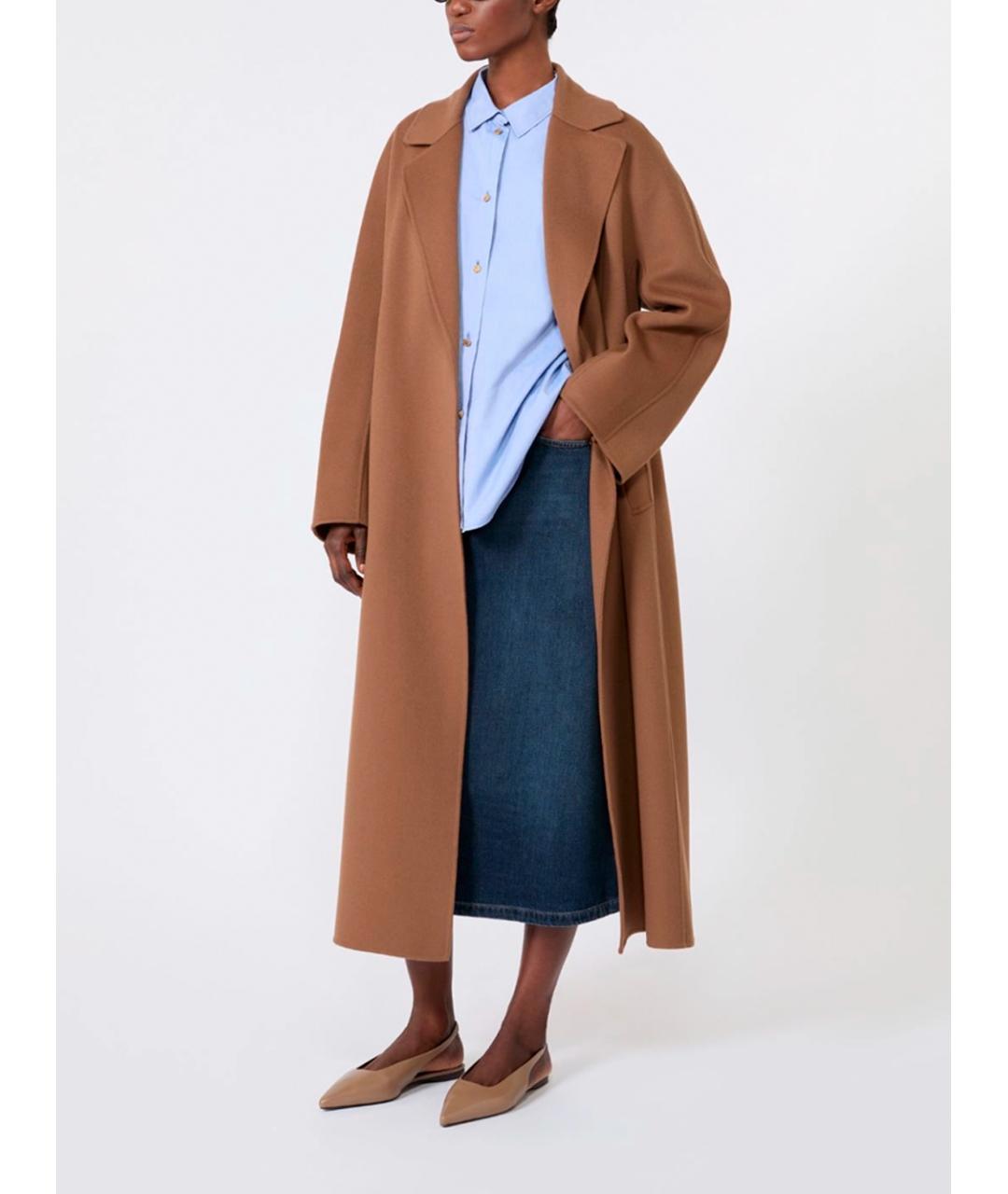 MAX MARA Коричневое шерстяное пальто, фото 3