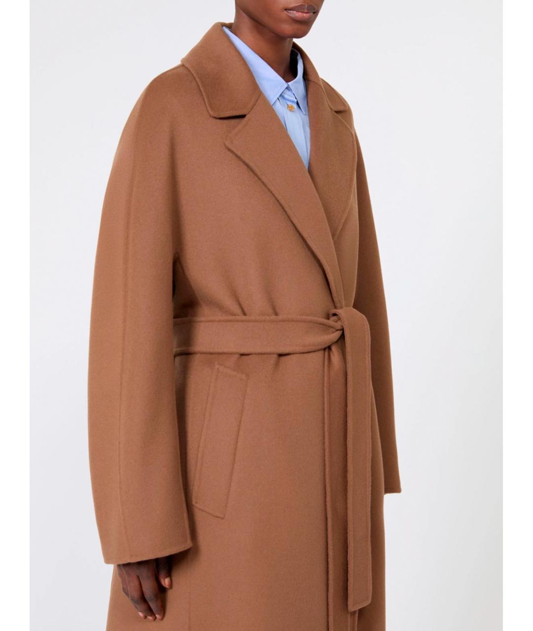 MAX MARA Коричневое шерстяное пальто, фото 6