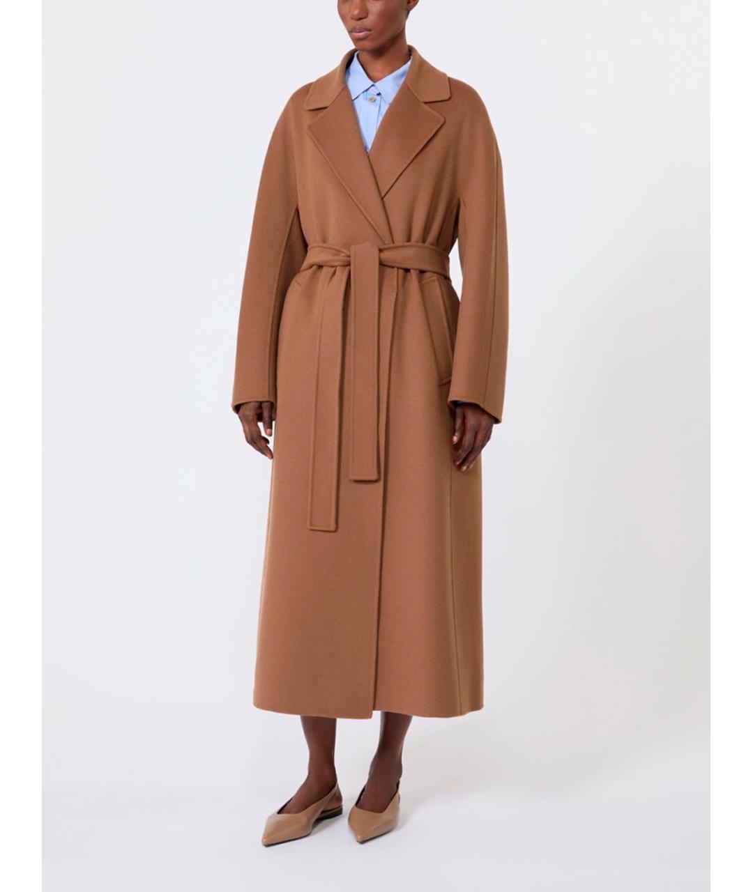 MAX MARA Коричневое шерстяное пальто, фото 4