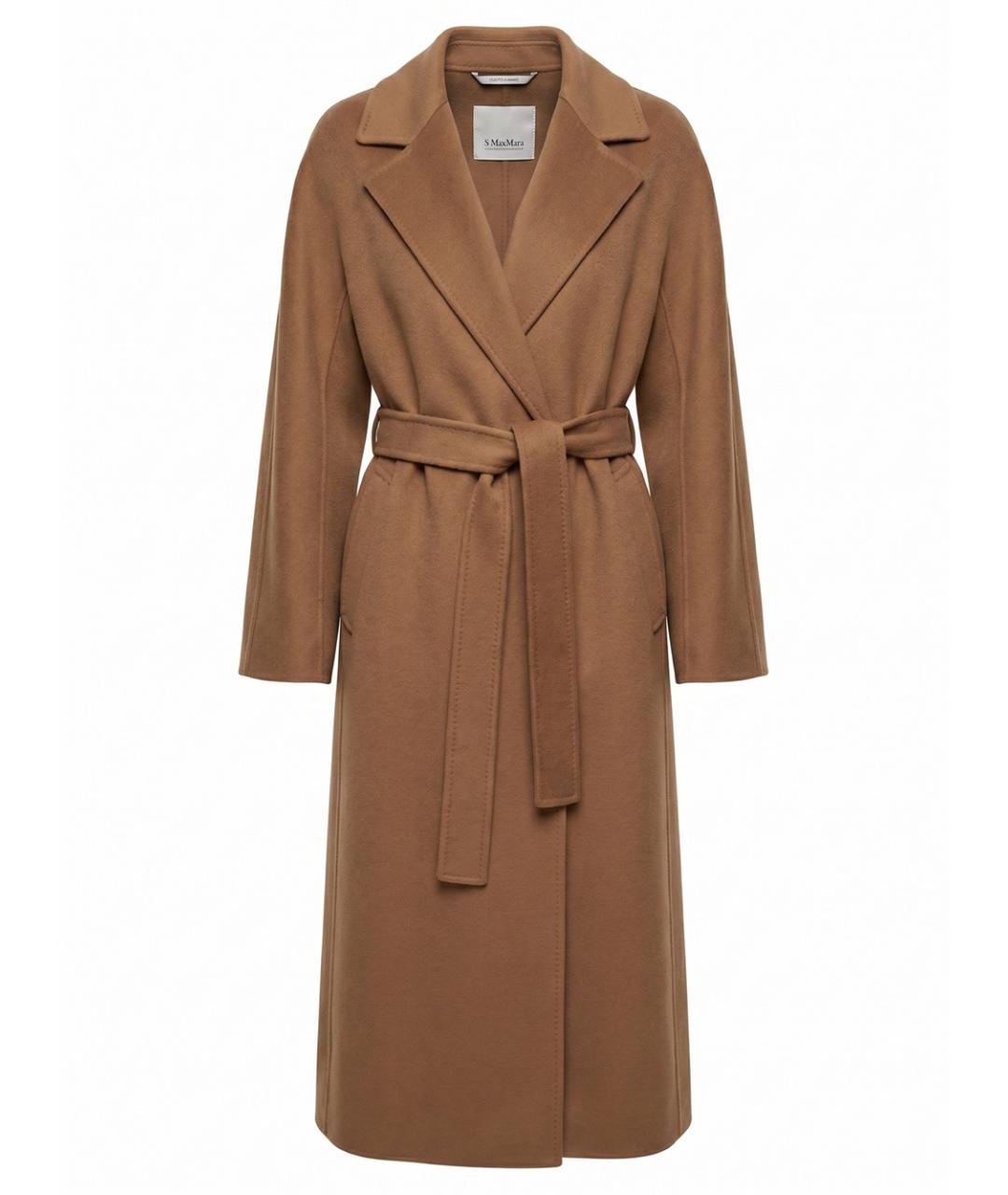 MAX MARA Коричневое шерстяное пальто, фото 1