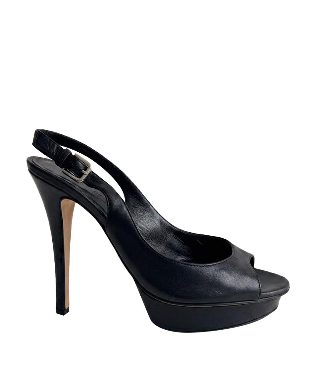 GIANVITO ROSSI Черные кожаные босоножки, фото 1