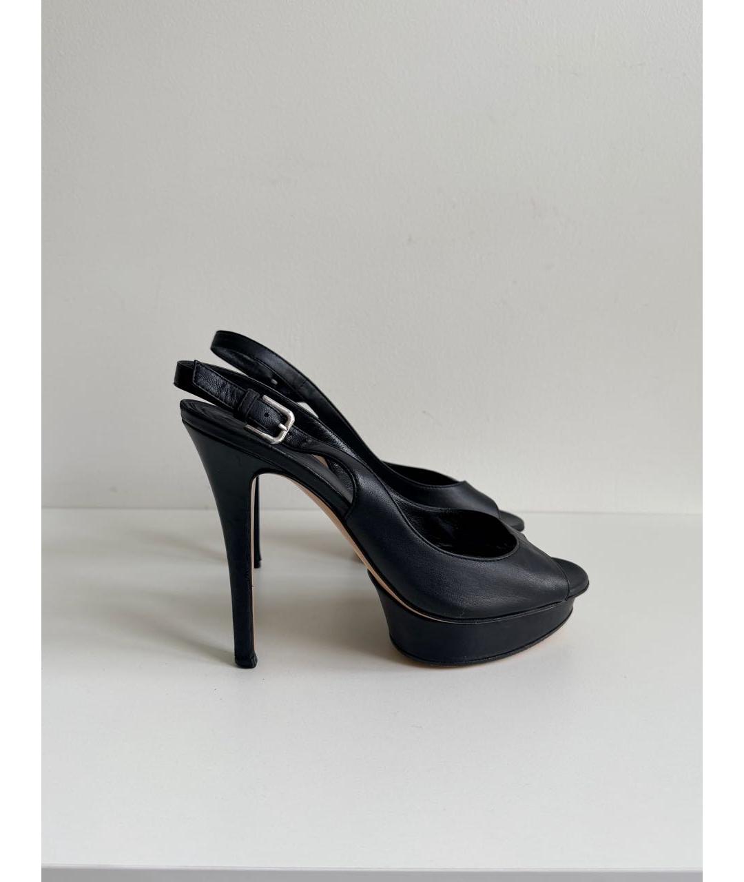 GIANVITO ROSSI Черные кожаные босоножки, фото 5