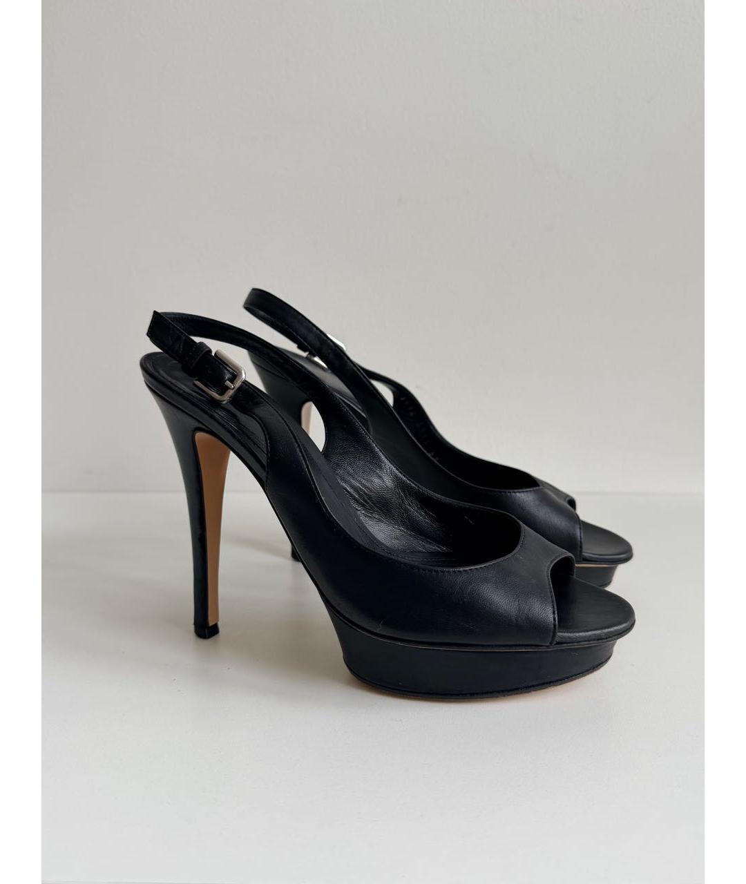 GIANVITO ROSSI Черные кожаные босоножки, фото 9