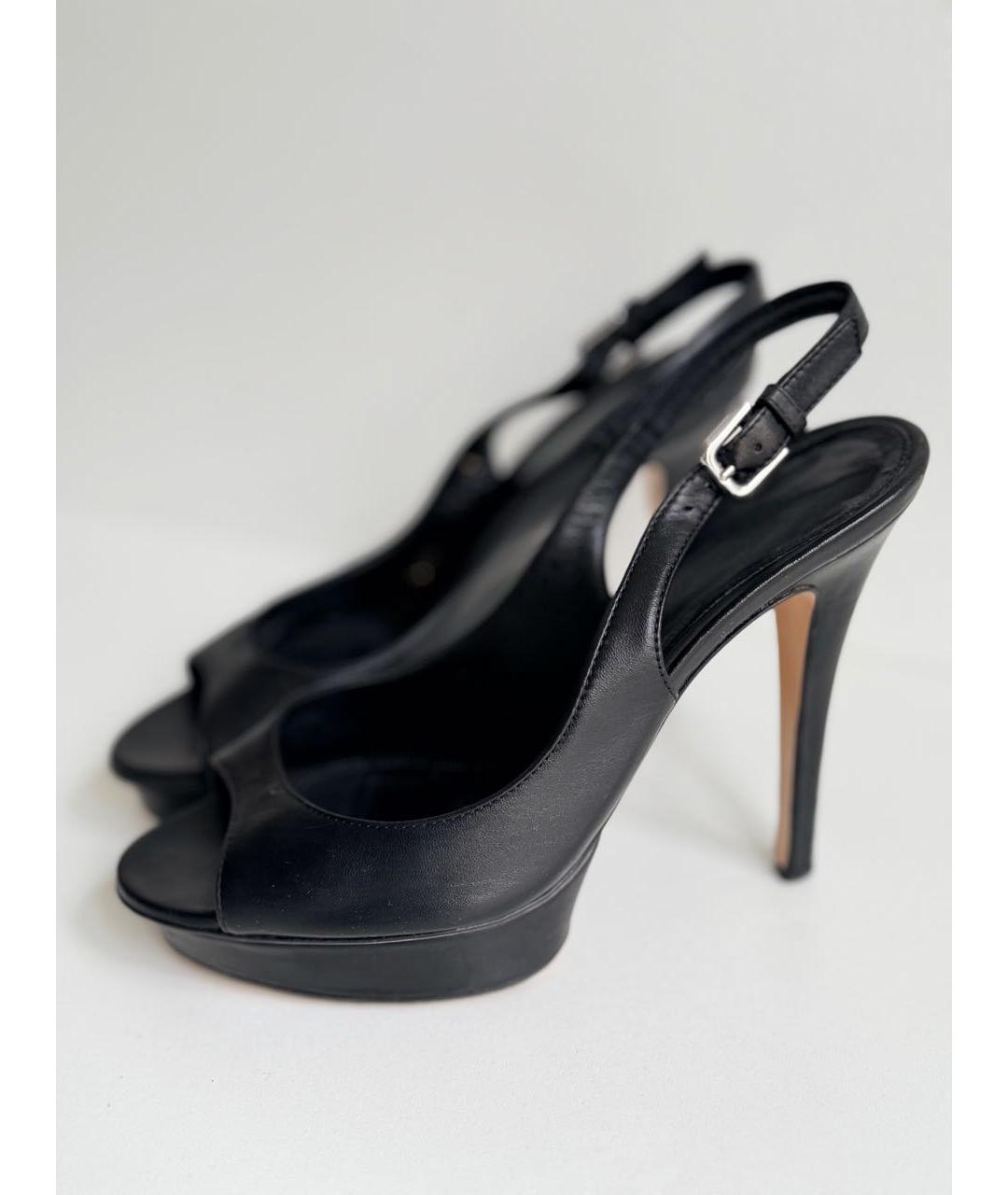 GIANVITO ROSSI Черные кожаные босоножки, фото 4