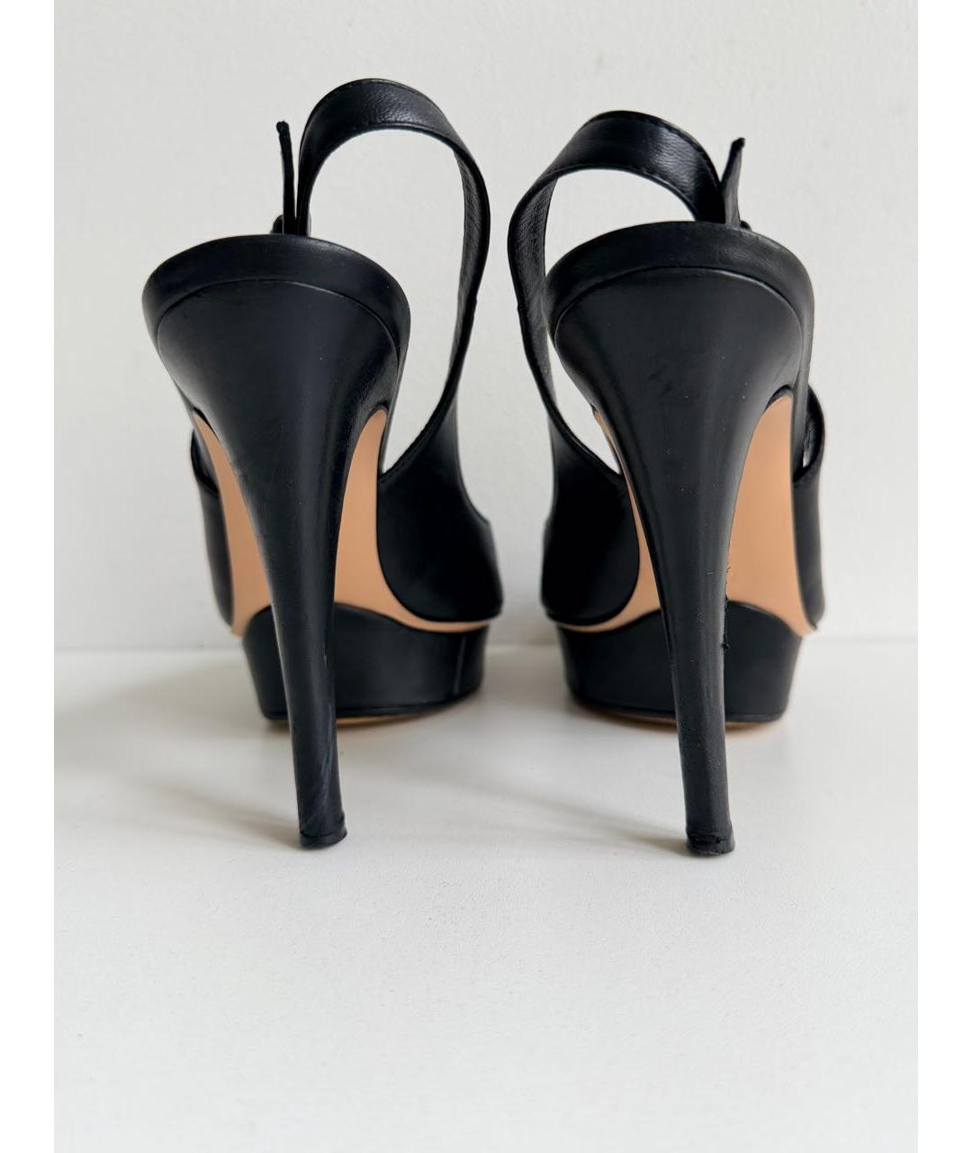 GIANVITO ROSSI Черные кожаные босоножки, фото 3