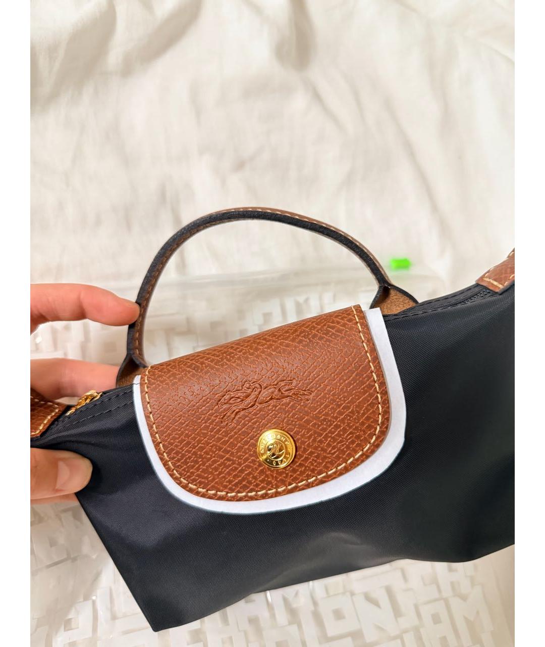 LONGCHAMP Черная синтетическая сумка с короткими ручками, фото 2