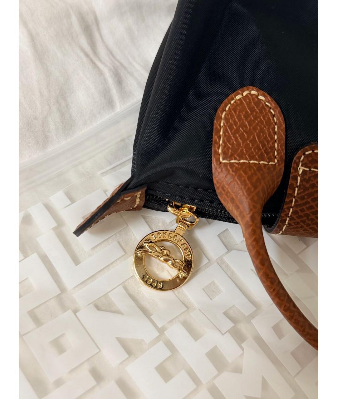 LONGCHAMP Черная синтетическая сумка с короткими ручками, фото 4