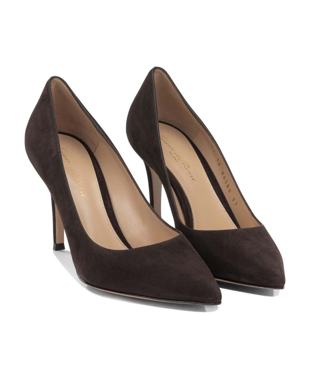 GIANVITO ROSSI Коричневые кожаные туфли, фото 2