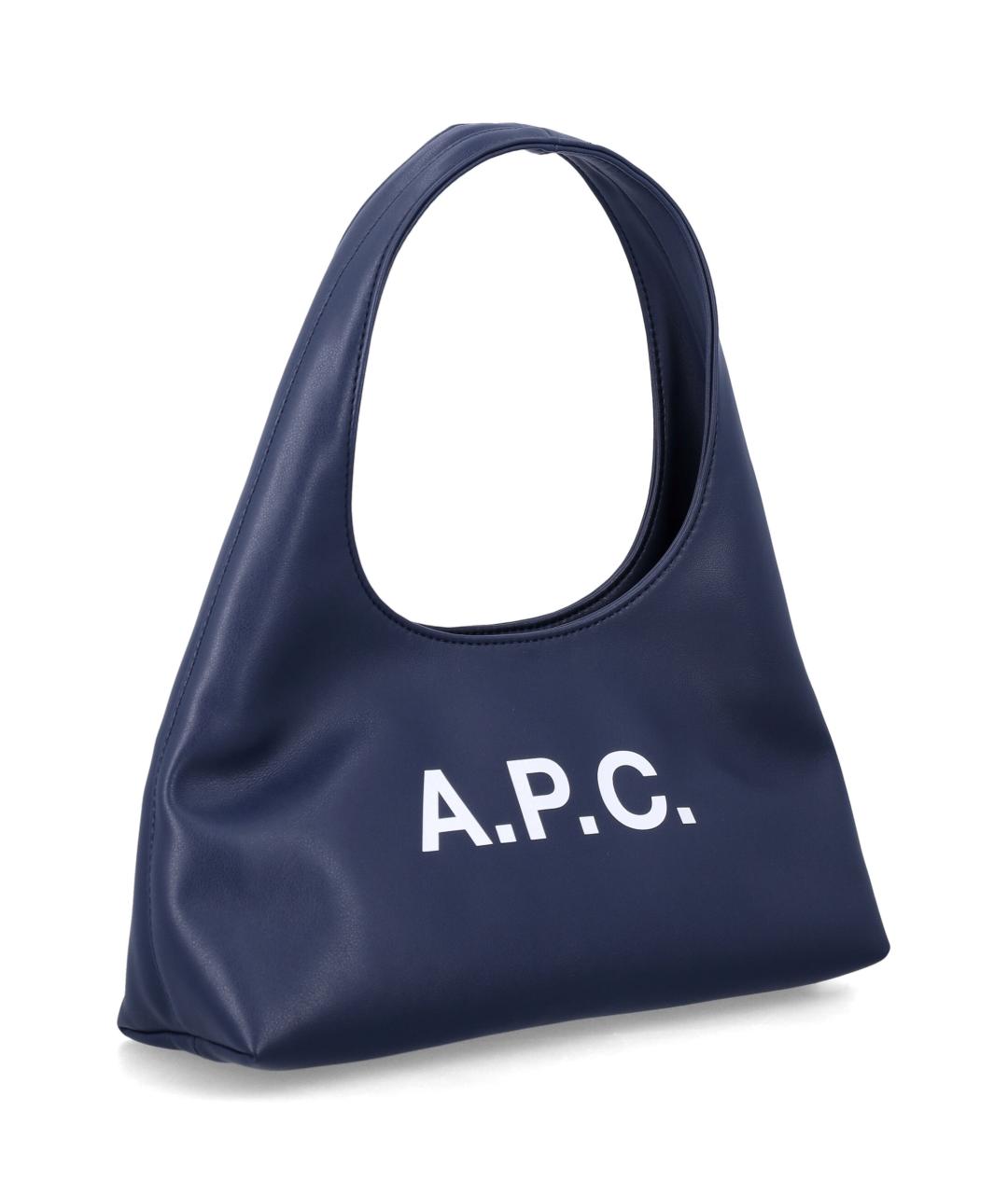 A.P.C. Темно-синяя кожаная сумка через плечо, фото 2