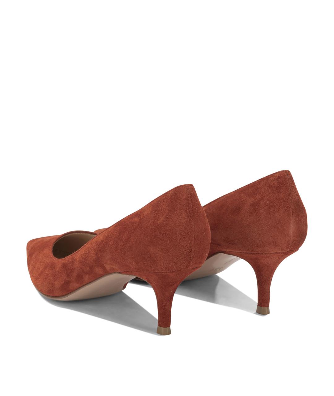 GIANVITO ROSSI Оранжевые замшевые туфли, фото 4