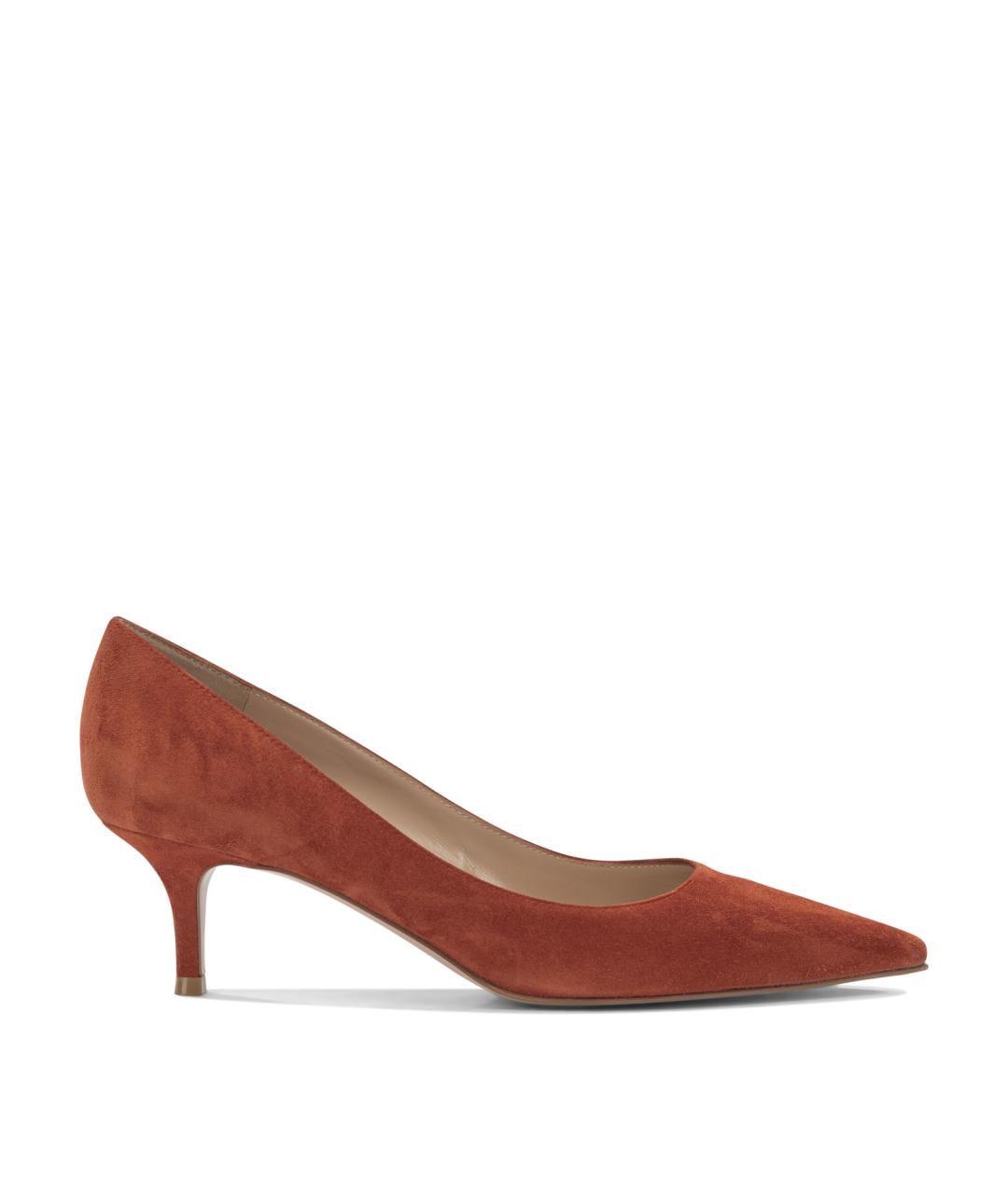 GIANVITO ROSSI Оранжевые замшевые туфли, фото 1
