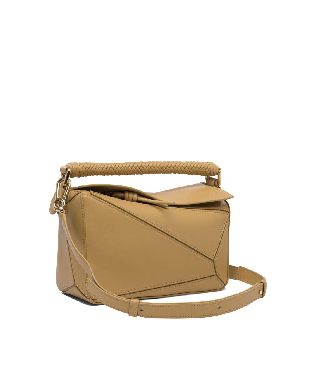 LOEWE Бежевая кожаная сумка через плечо, фото 2