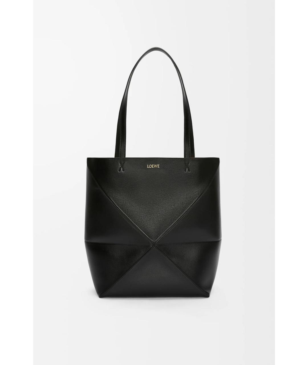 LOEWE Черная кожаная сумка тоут, фото 4