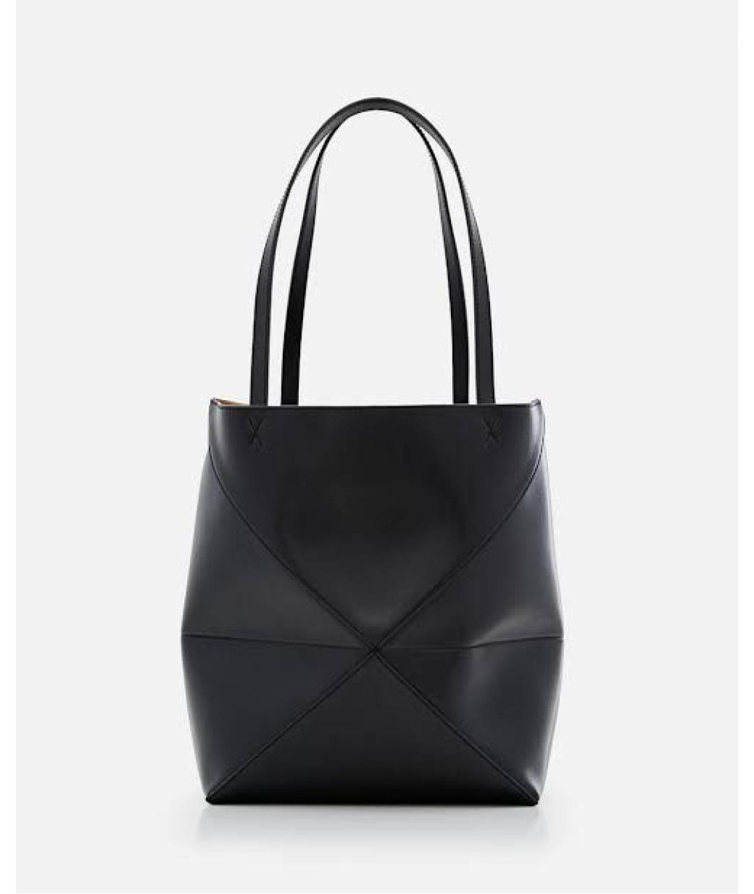LOEWE Черная кожаная сумка тоут, фото 3