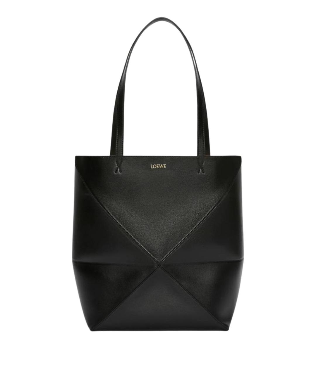 LOEWE Черная кожаная сумка тоут, фото 1