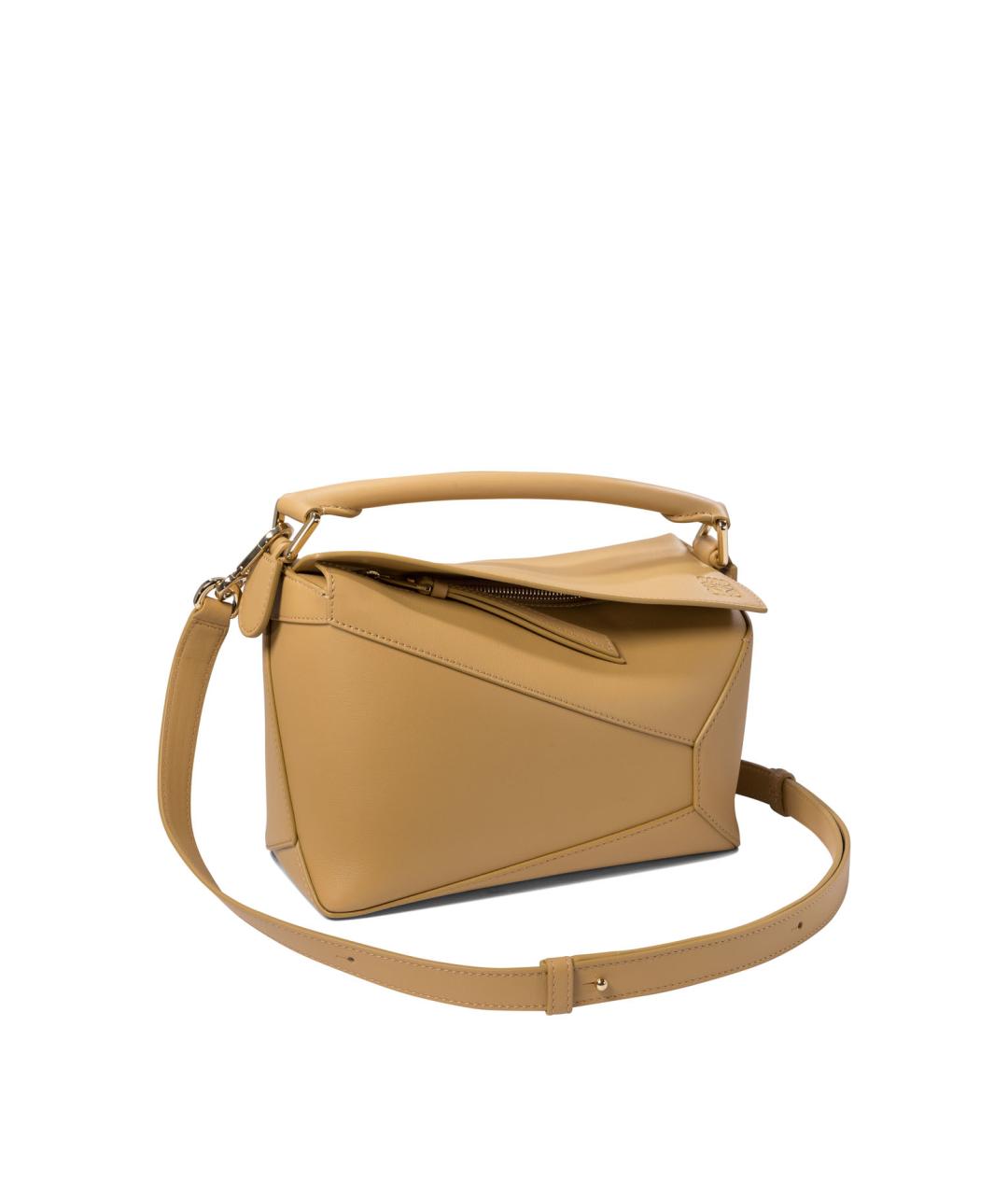 LOEWE Бежевая кожаная сумка через плечо, фото 2