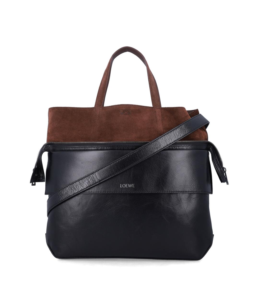 LOEWE Черная кожаная сумка тоут, фото 1