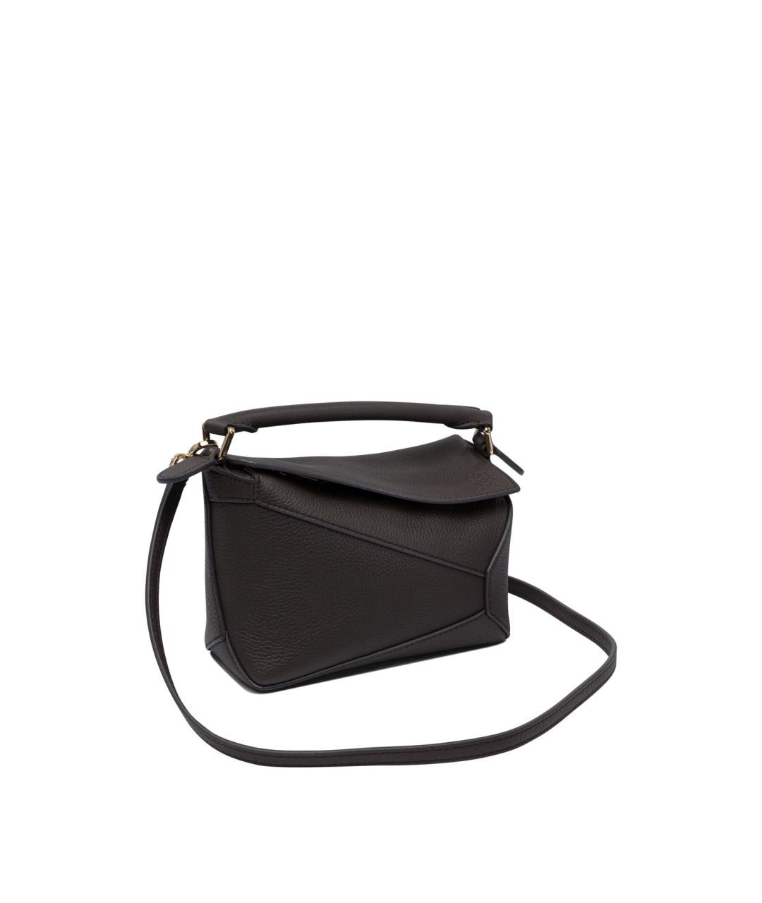 LOEWE Антрацитовая кожаная сумка через плечо, фото 2