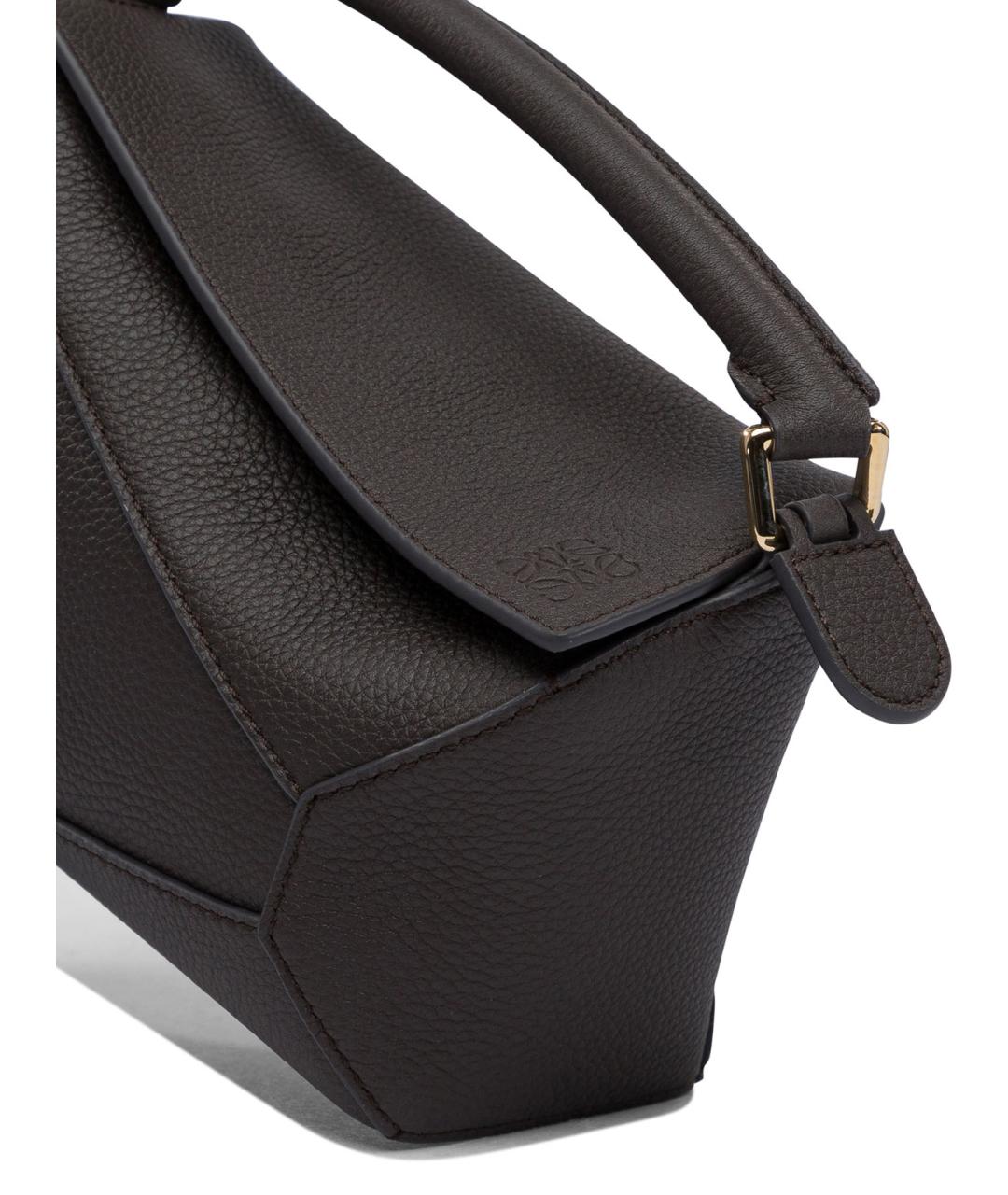 LOEWE Антрацитовая кожаная сумка через плечо, фото 4