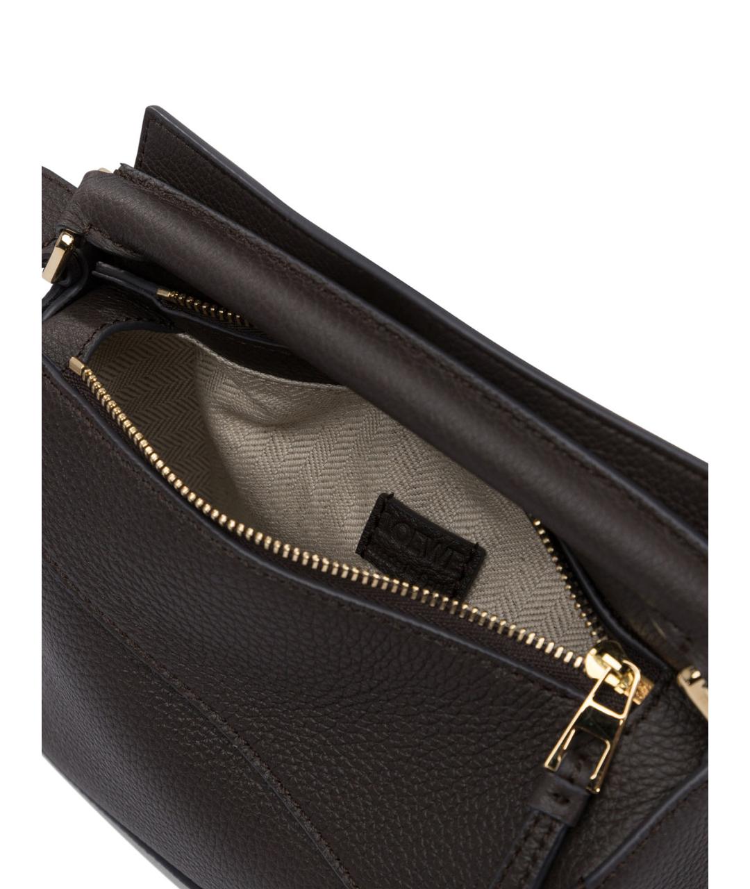 LOEWE Антрацитовая кожаная сумка через плечо, фото 5