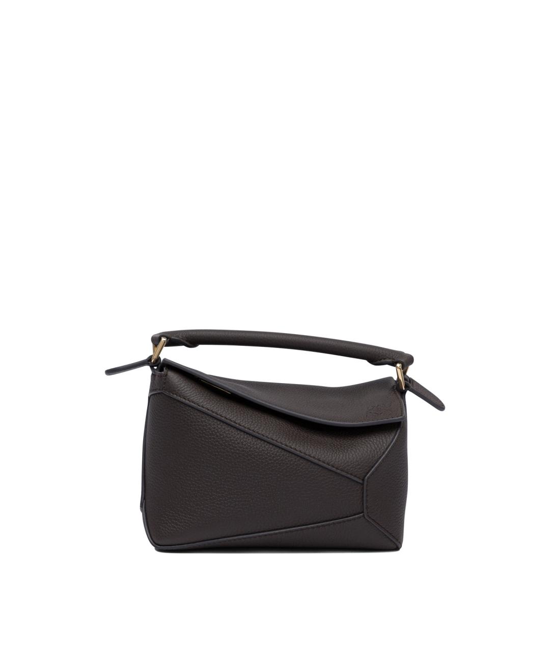 LOEWE Антрацитовая кожаная сумка через плечо, фото 1