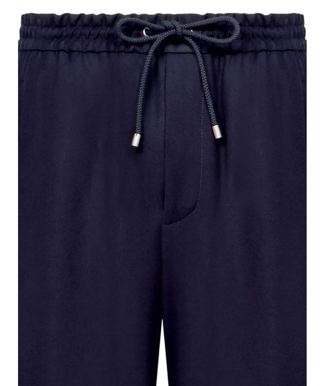 LOEWE Синие шерстяные повседневные брюки, фото 2