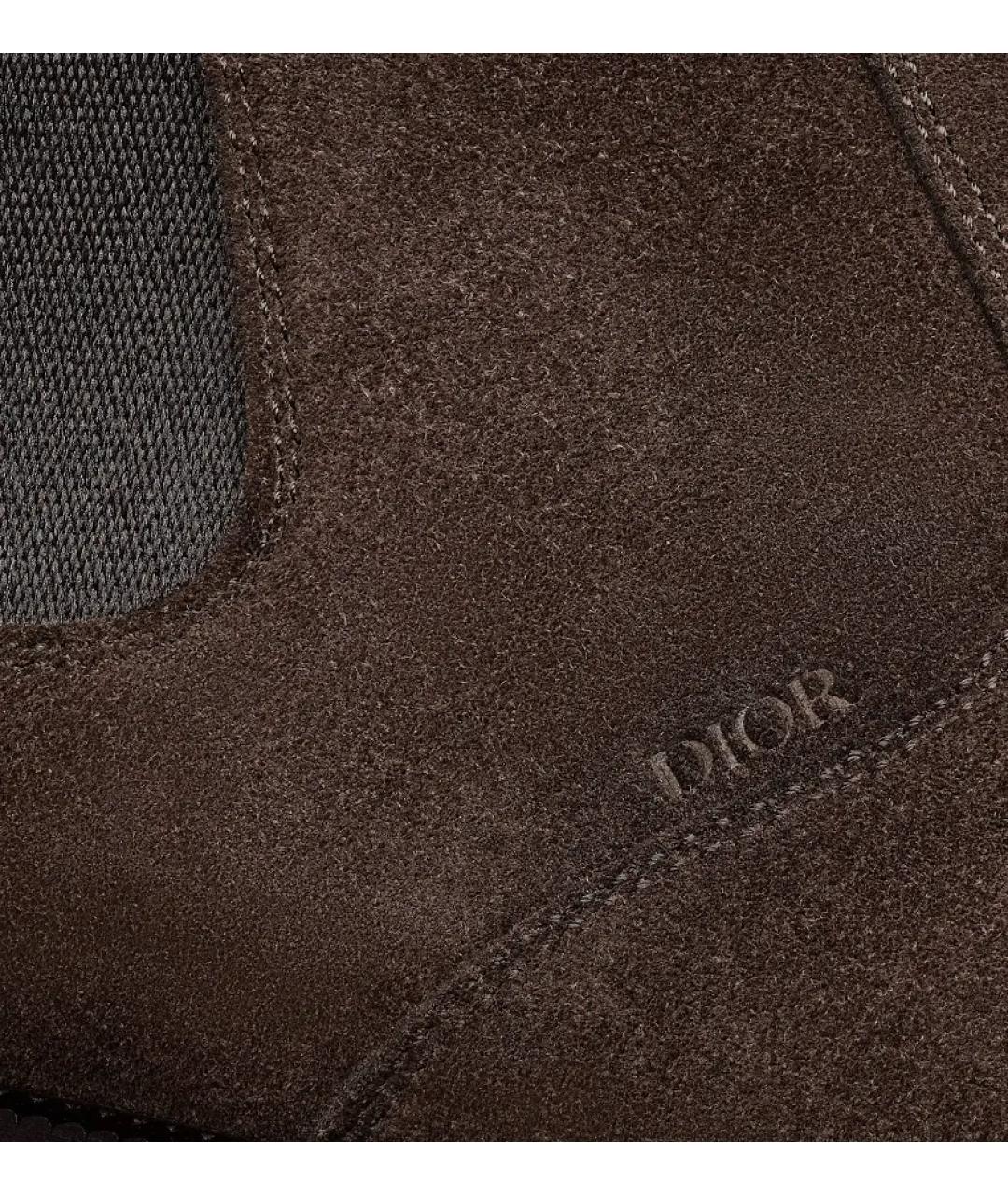 CHRISTIAN DIOR Коричневые замшевые высокие кроссовки / кеды, фото 2