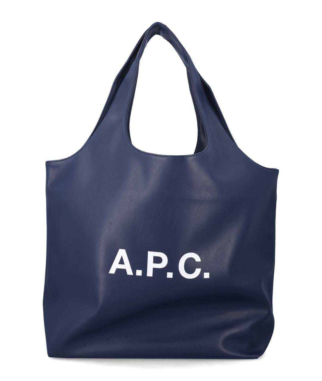 A.P.C. Темно-синяя сумка тоут из искусственной кожи, фото 1
