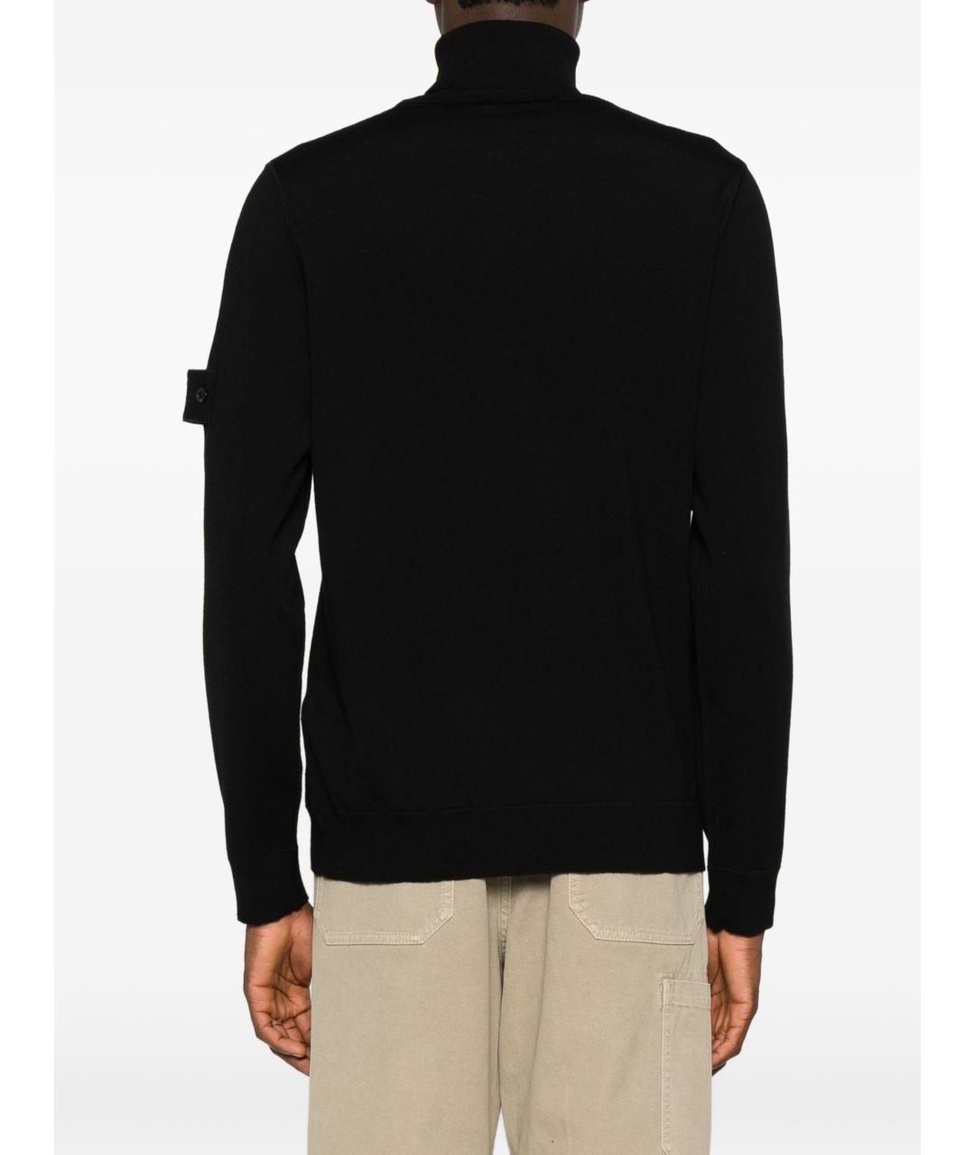 STONE ISLAND Черный хлопковый джемпер / свитер, фото 2