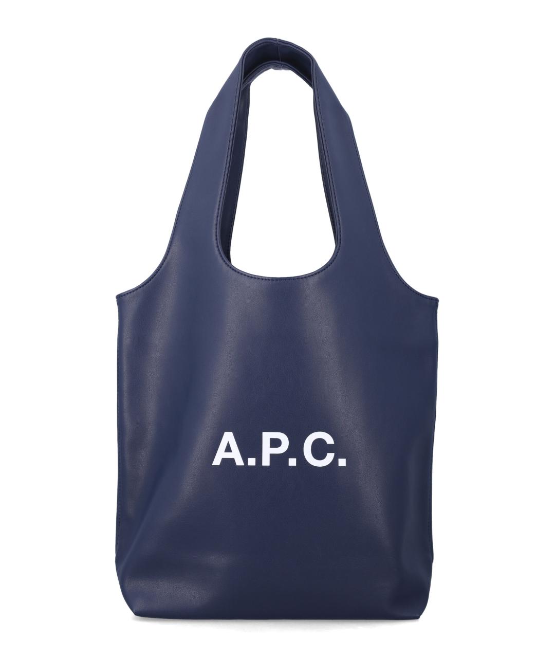 A.P.C. Темно-синяя сумка тоут из искусственной кожи, фото 1