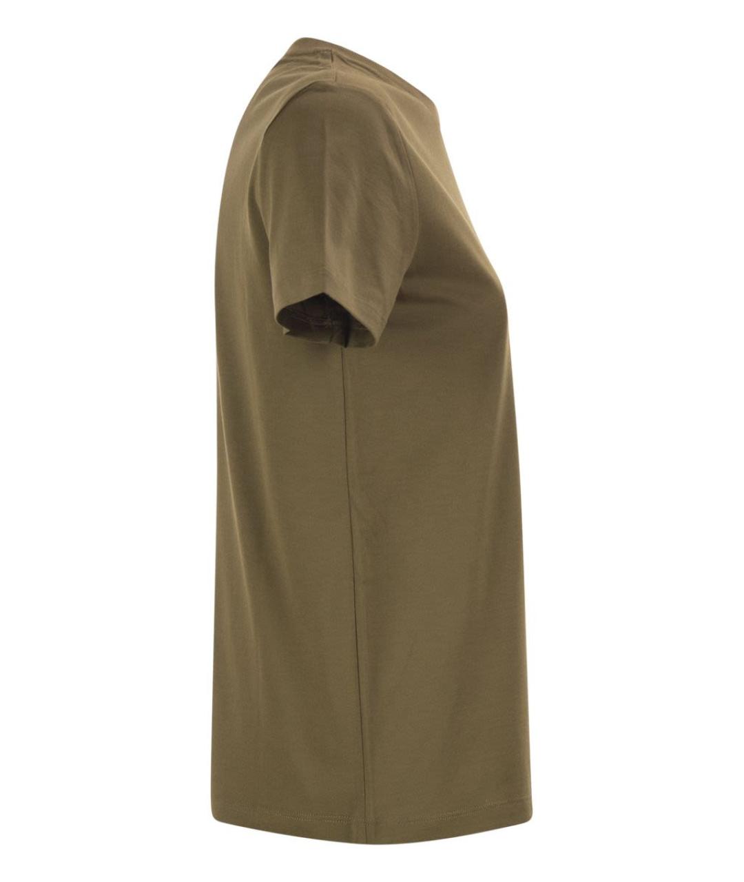 MAX MARA Хаки хлопковая футболка, фото 3