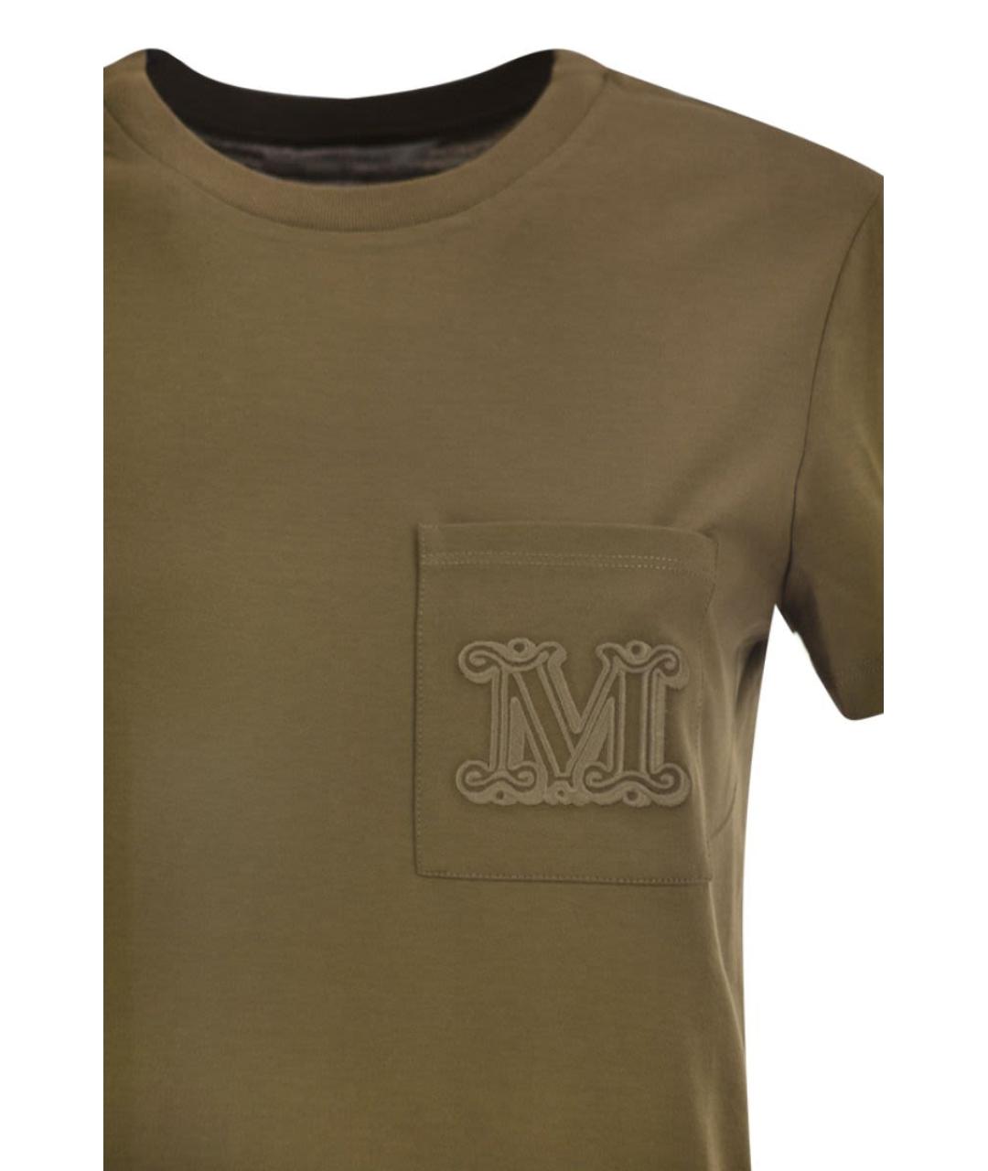MAX MARA Хаки хлопковая футболка, фото 4
