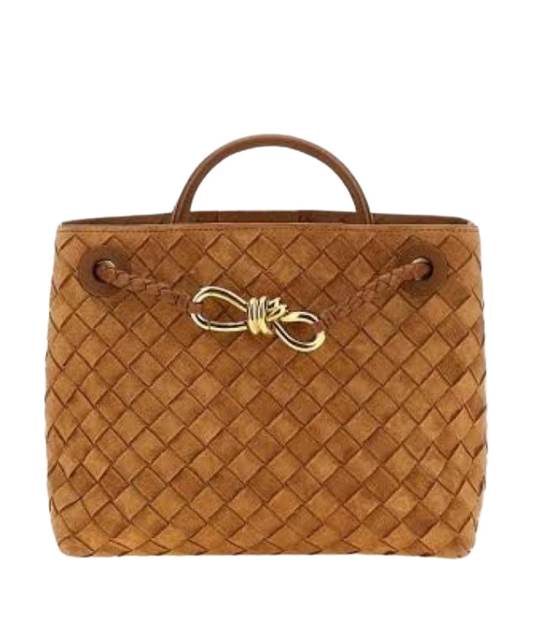 BOTTEGA VENETA Коричневая замшевая сумка тоут, фото 1