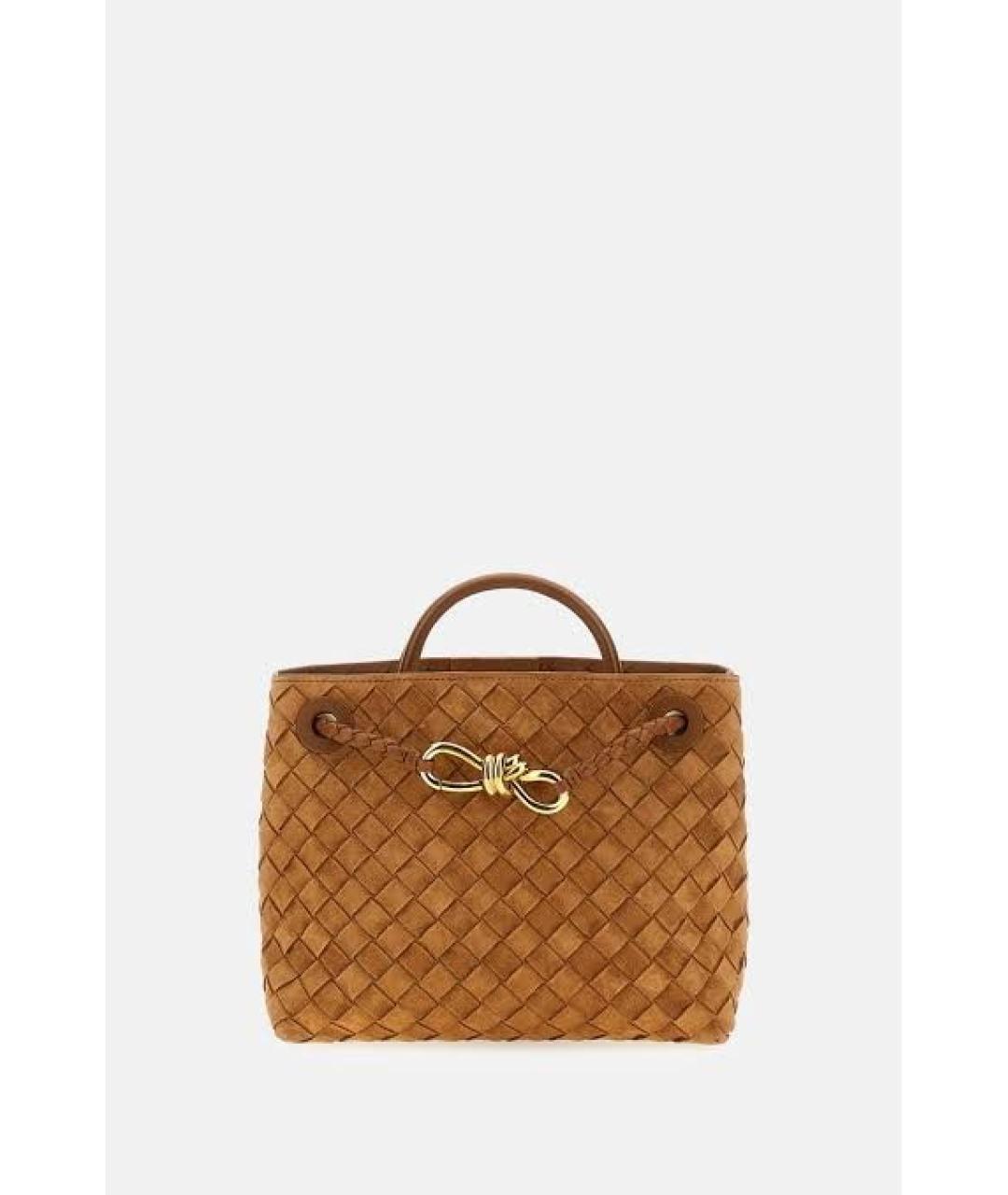 BOTTEGA VENETA Коричневая замшевая сумка тоут, фото 3