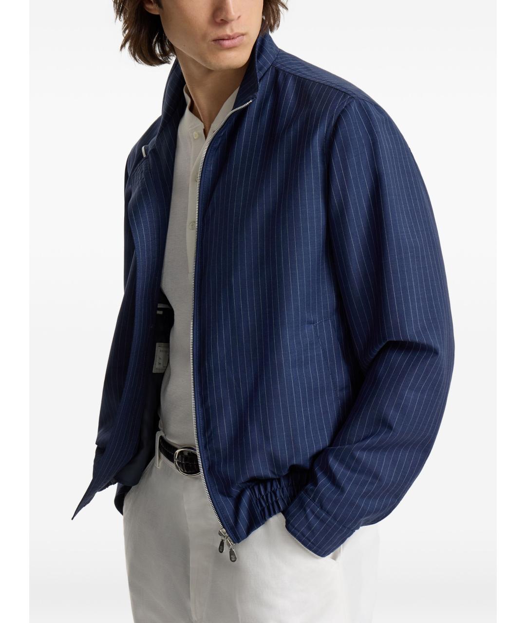 BRUNELLO CUCINELLI Синяя шерстяная куртка, фото 4
