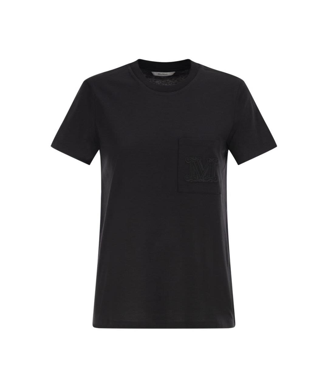 MAX MARA Черная хлопковая футболка, фото 1