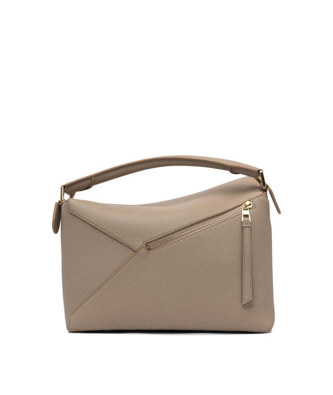 LOEWE Бежевая кожаная сумка через плечо, фото 3