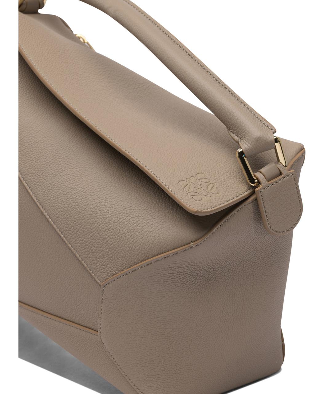 LOEWE Бежевая кожаная сумка через плечо, фото 4